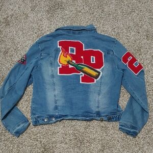 Black Pyramid Jean Jacket Embroidered Denim Size XXL